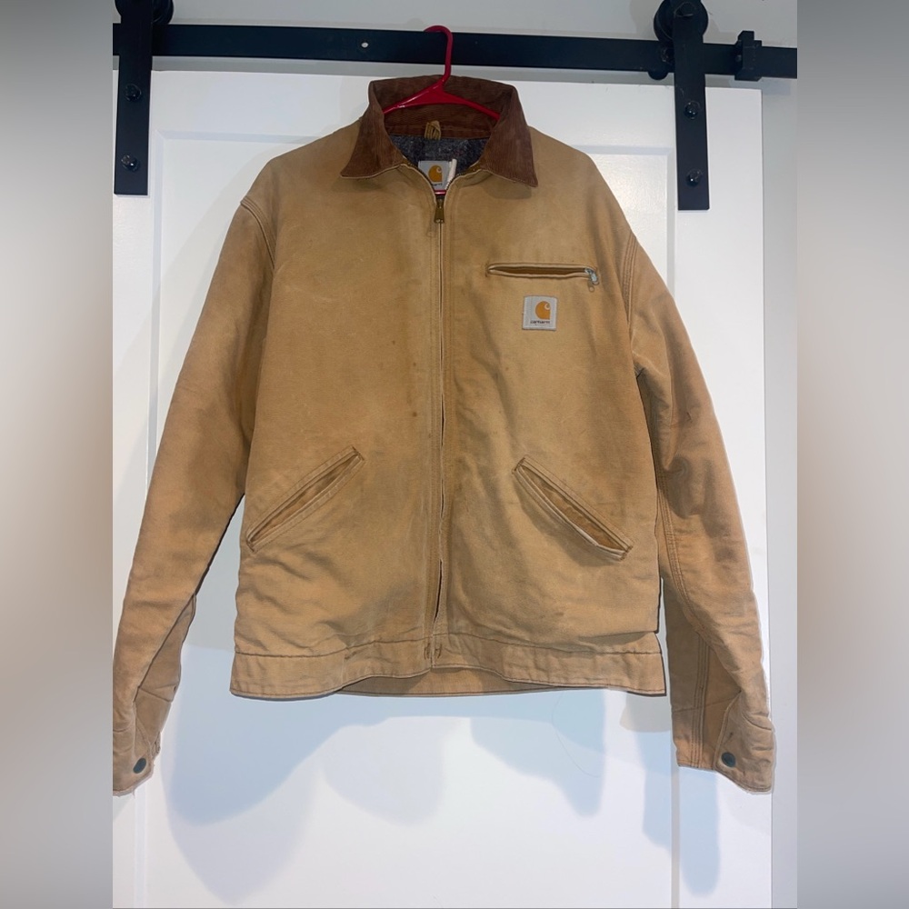 Vintage 90’s Carhartt 6BLJ Detroit Brown Blanket Lined Jacket Size 44 Tall USA
